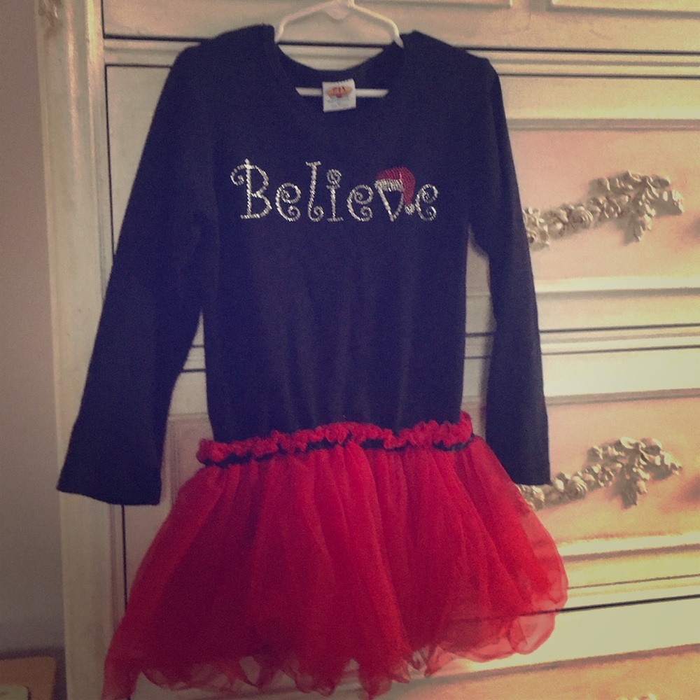 Girls “Believe”Christmas dress
